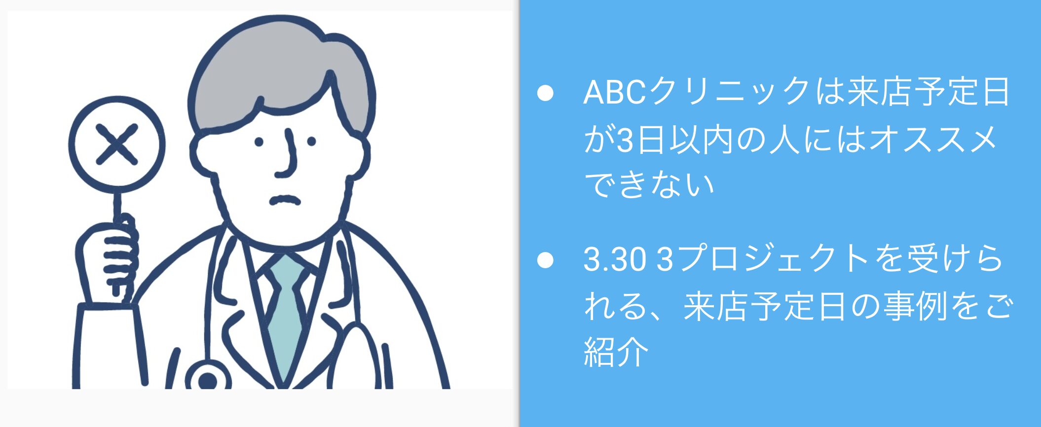 ABCクリニックは来店予定日が3日以内の人にはオススメできない