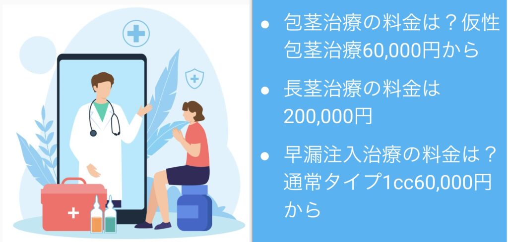 エーツークリニックの料金や治療方法は？包茎治療・長茎治療・早漏注入治療・増大治療の4種類